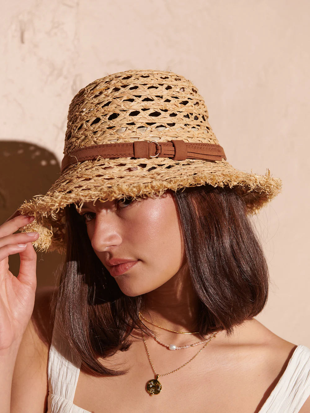 Derby Frayed Summer Hat Natural