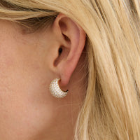 Diamanté Droplet 18K Gold Earring