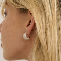 Diamanté Droplet 18K Gold Earring