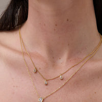 Diamenté Teardrop 18K Gold Plated Necklace