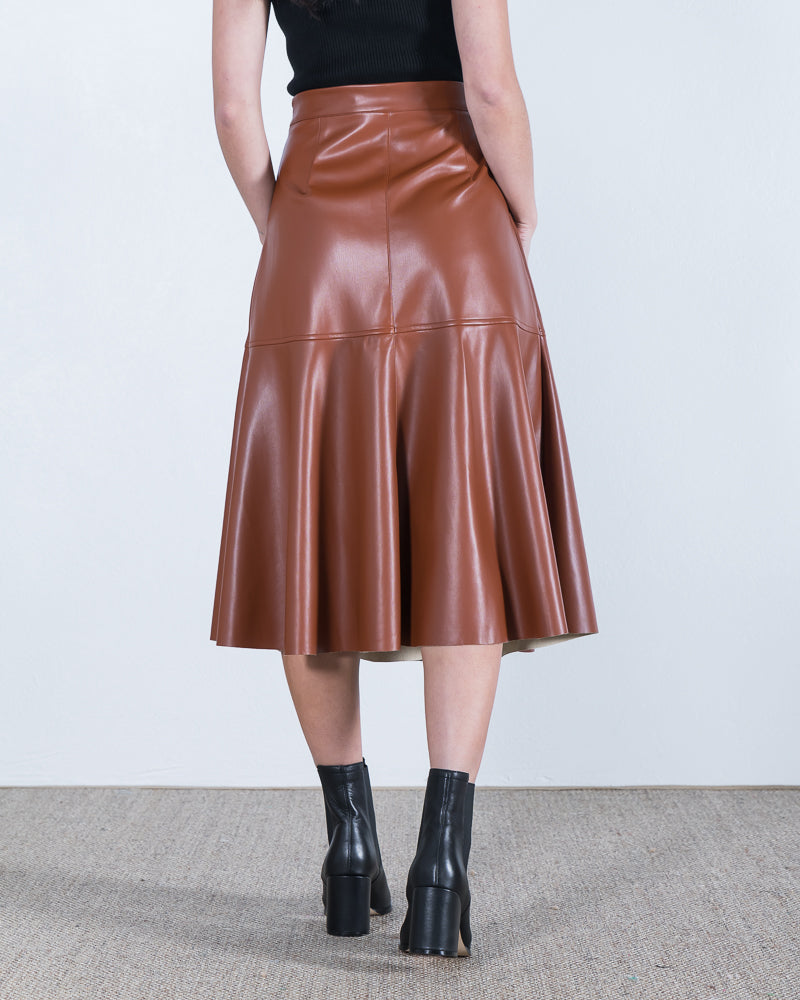 Eloise Faux Leather Skirt Tan - ONLINE ONLY