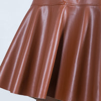 Eloise Faux Leather Skirt Tan - ONLINE ONLY