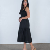 Eve Shirred Bodice Dress Black