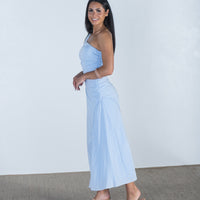 Shop the Formal ready Faye One Shoulder Midi Dress in Blue