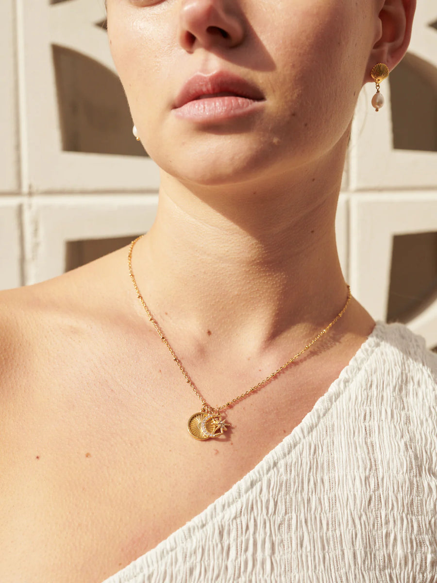 Gala 18K Gold Plated Charm Necklace