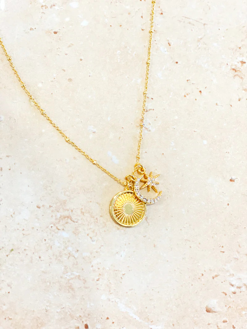 Gala 18K Gold Plated Charm Necklace