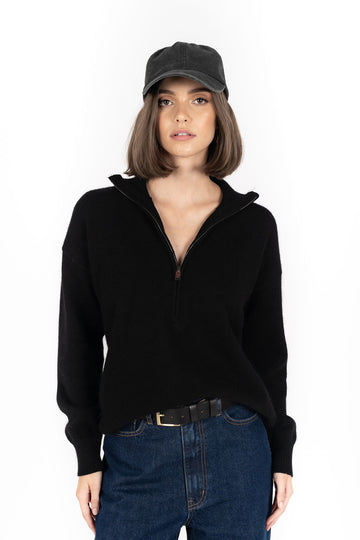 Knox Zip Knit Black