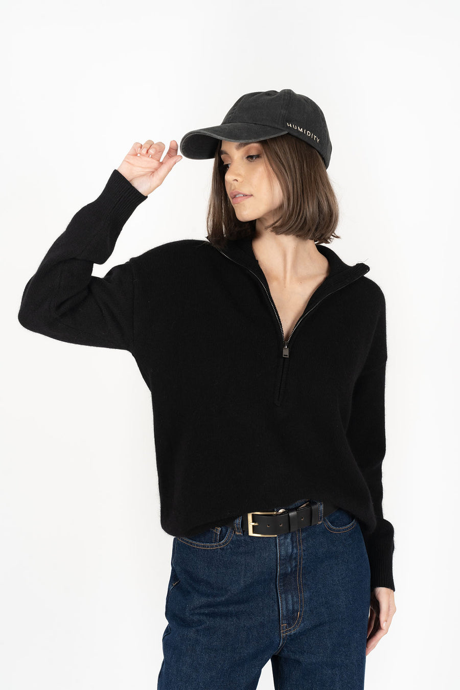 Knox Zip Knit Black