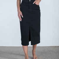Harper Denim Midi Skirt Black