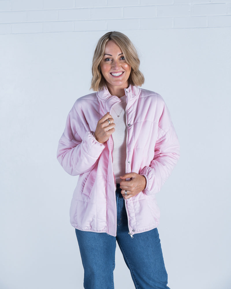 Harper Quilted Jacket Pink