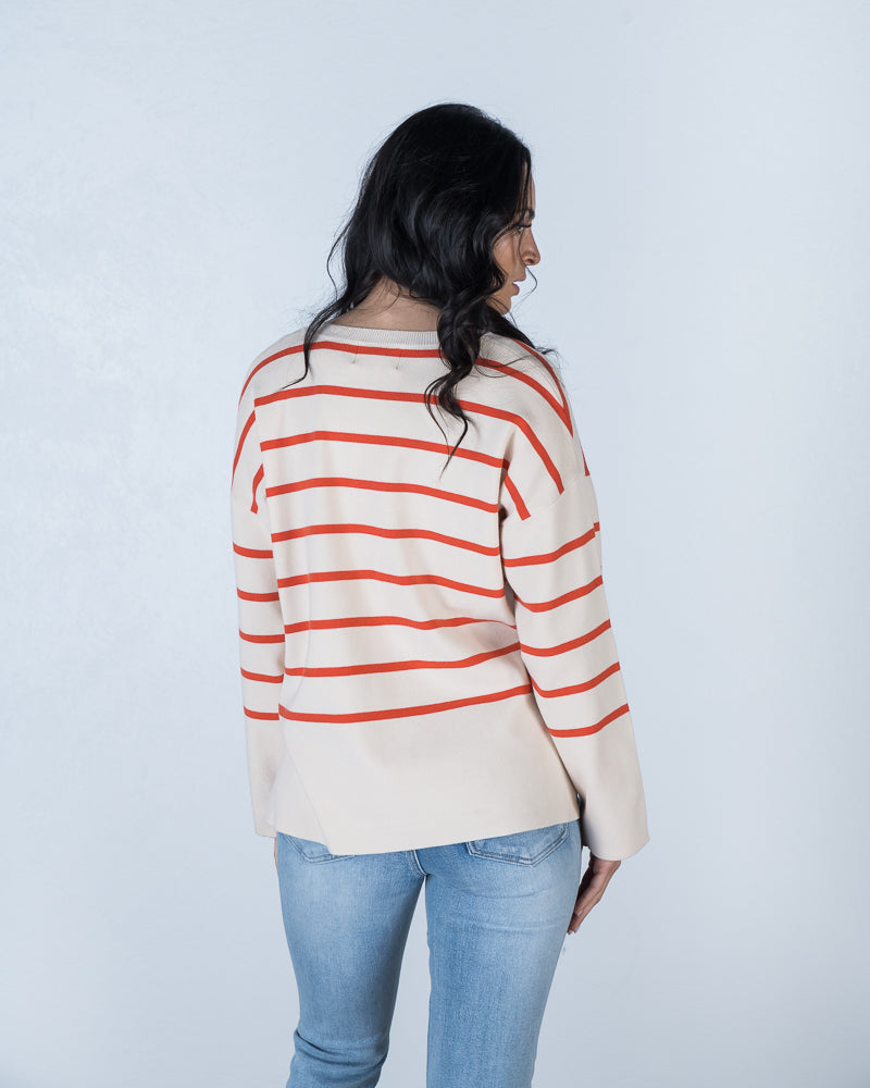 Harper Striped Knit Orange Stripe