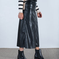Izzy Faux Leather Skirt Black