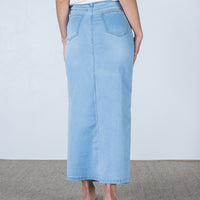 Jaimee Denim Maxi Skirt Washed Blue