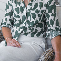 Janae Leopard Shirt Green/Cream