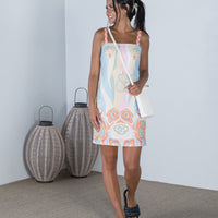 Jannie Mini Dress with Contrast Straps in Pastels at Mojo on Main