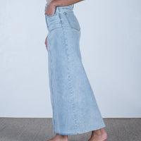 Jordyn Denim Maxi Skirt Washed Blue
