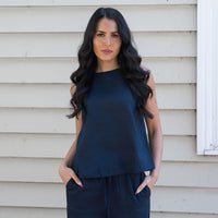 Keely Shell Top Navy