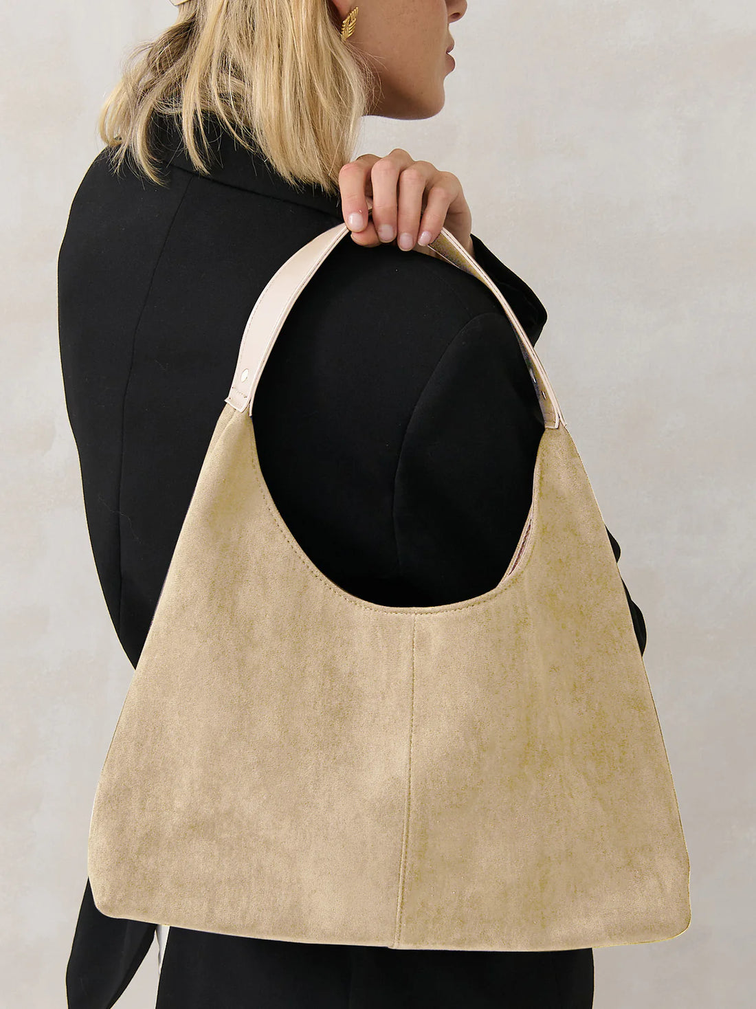 Kenny Faux Suede Bag Beige