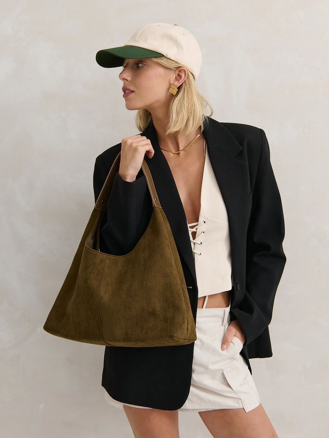 Kenny Faux Suede Bag Olive