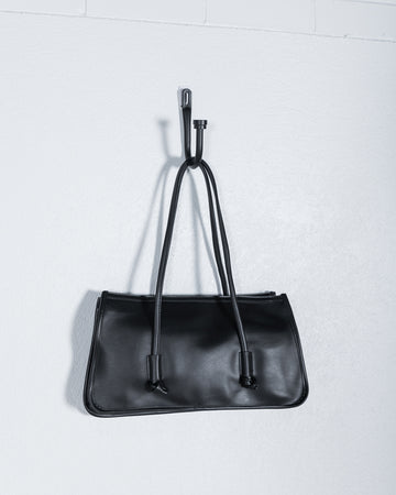 Knot Detail Smooth Tote Black