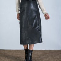 Lana Leather Skirt Black