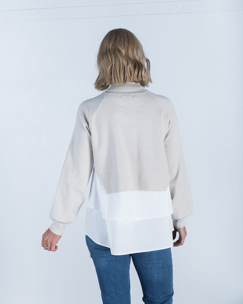 Layered Roll Neck Light Clay