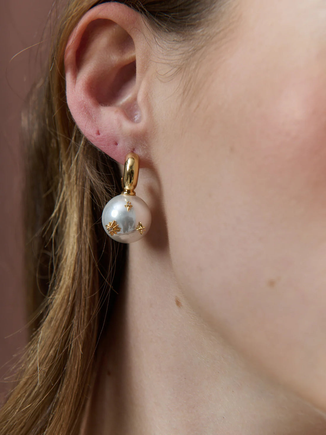 Layla Pearl Ball Earring 18K Gold Plated