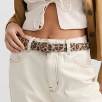 Leopard Print Suede Belt