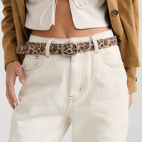 Leopard Print Suede Belt