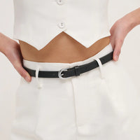 Lomance Skinny Belt Black/Silver