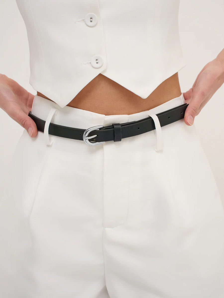 Lomance Skinny Belt Black/Silver