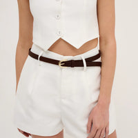 Lomance Skinny Belt Brown/Gold