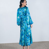 Mabel Midi Dress Blue/Green - ONLINE ONLY