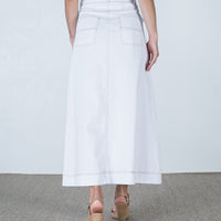 Makenzie Denim Maxi Skirt White