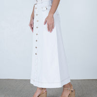 Makenzie Denim Maxi Skirt White
