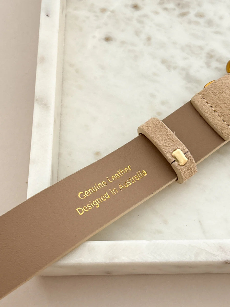 Marlene Suede Belt Stone