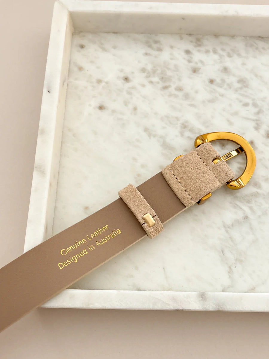 Marlene Suede Belt Stone