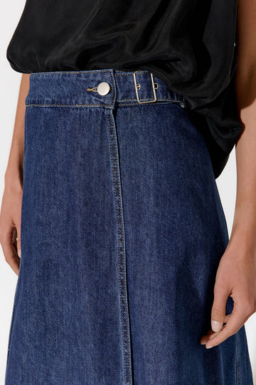 Megan Wrap Skirt Denim