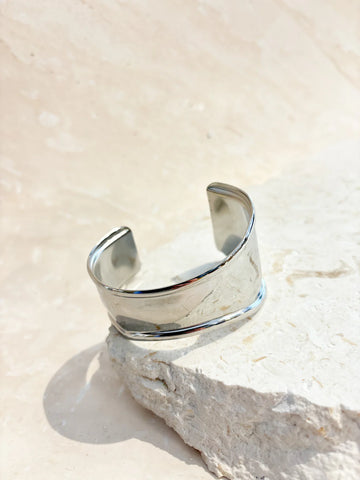 Metal Cuff Bangle Silver