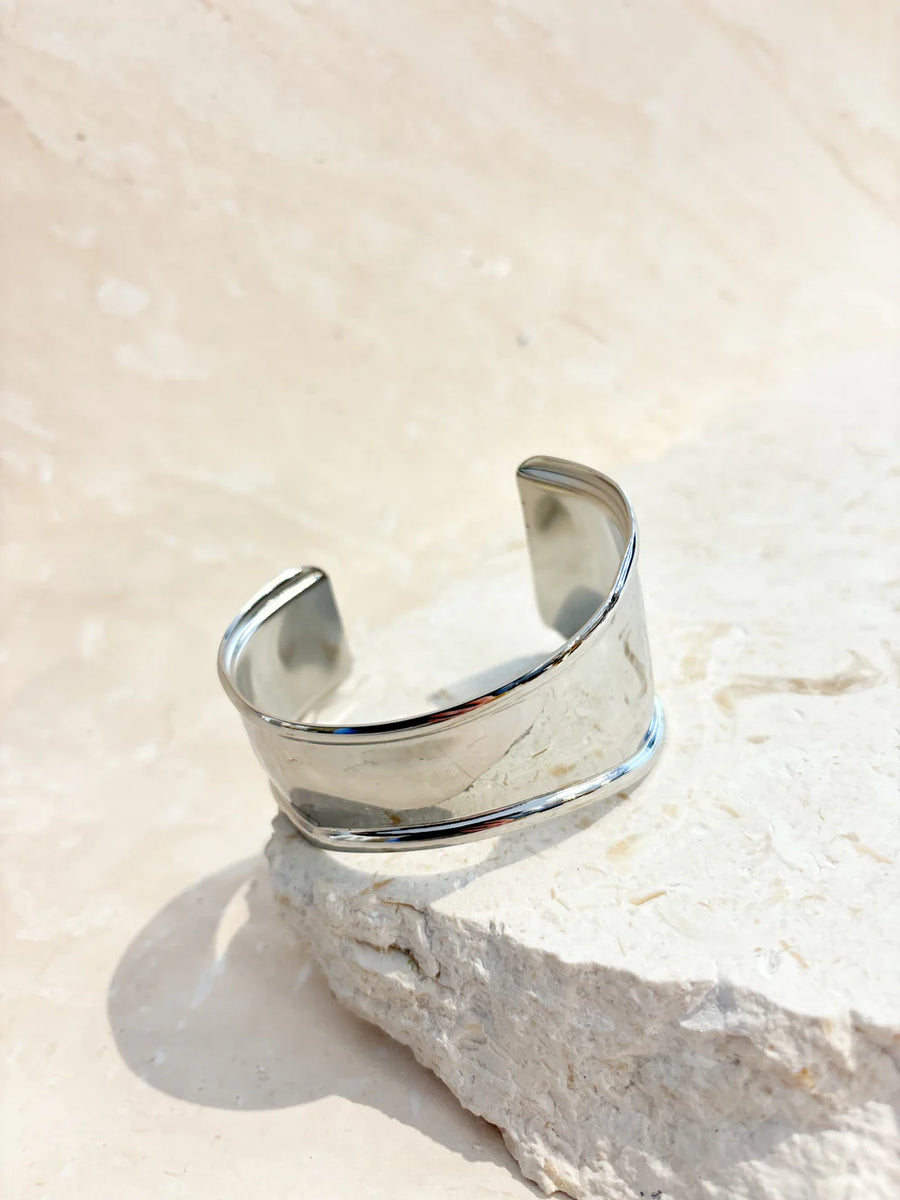 Metal Cuff Bangle Silver