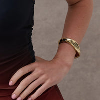 Nala Metal Open Cuff Bangle Gold