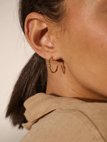 Minimal Diamonté 18K Gold Plated Earrings