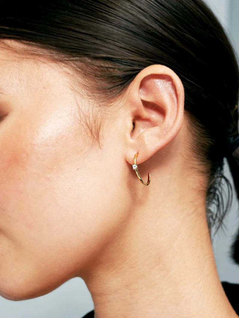 Minimal Diamonté 18K Gold Plated Earrings