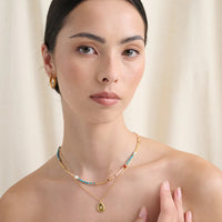 Moi Paisley 18k Gold Coated Necklace