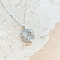 Ocean Coin Charm Necklace Silver Plated