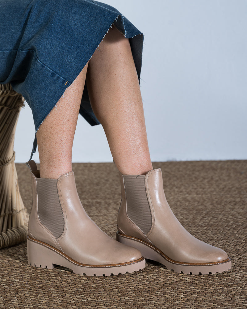 Panna Wedge Ankle Boot Taupe