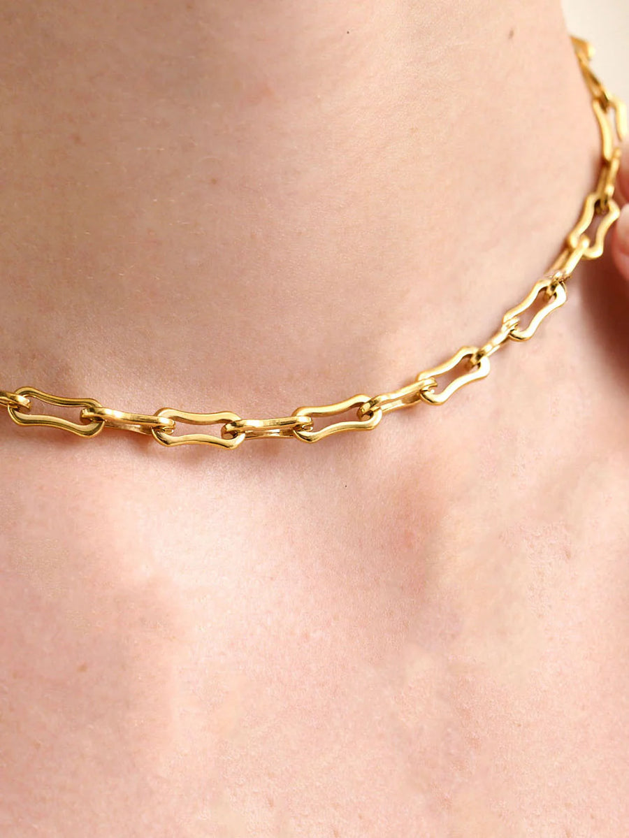 Paperclip Chain 18K Gold Plated Necklace Gold