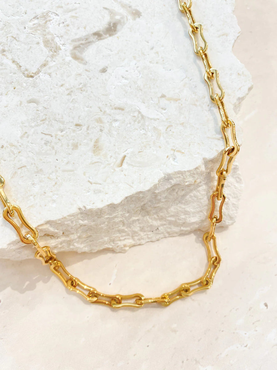 Paperclip Chain 18K Gold Plated Necklace Gold