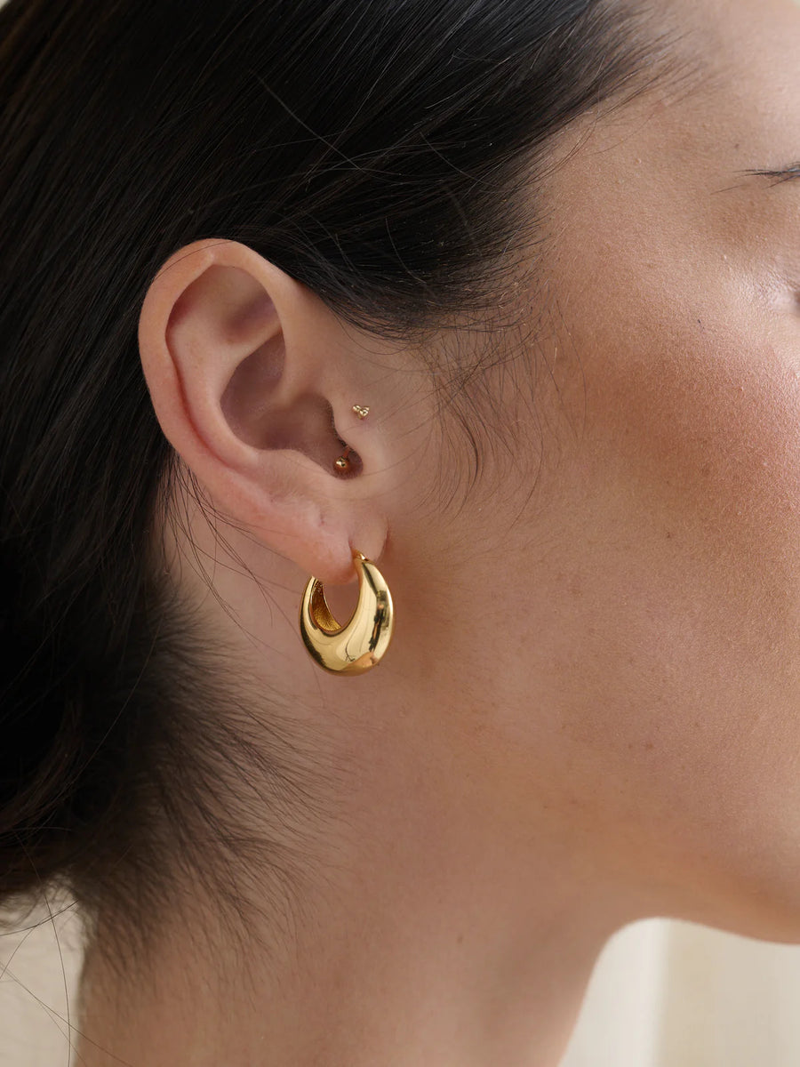 Porte Hoop 18K Gold Plated Earring