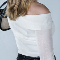 Reannon One Shoulder Knit Off White